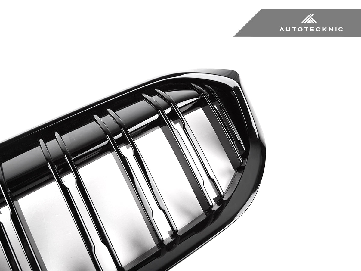 AutoTecknic Dual-Slats Gloss Black Front Grille - BMW G20 3-Series LCI