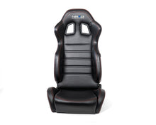 Load image into Gallery viewer, NRG Reclinable Racing Seats (Pair) Black Leather w/NRG Logo Red Stitch - RSC-208-1L/R