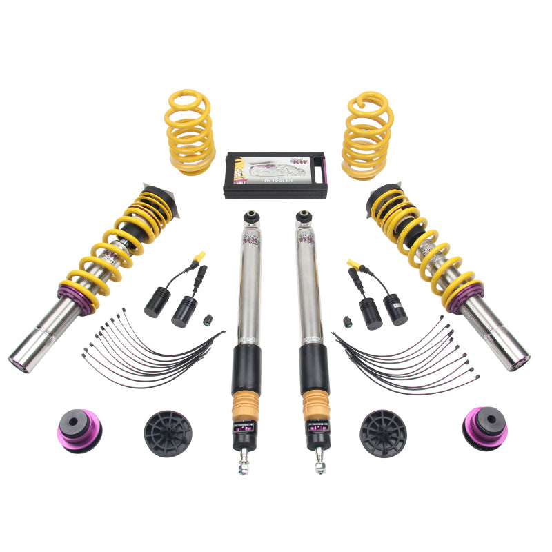 KW Coilover Kit V3 2017+ Audi A4 (B9) Sedan 2wd w/ Electronic Dampers - 352100AW