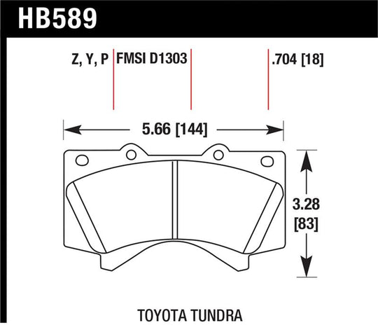 Hawk Performance 08-14 Toyota Land Cruiser Ceramic Street Front Brake Pads - HB589Z.704