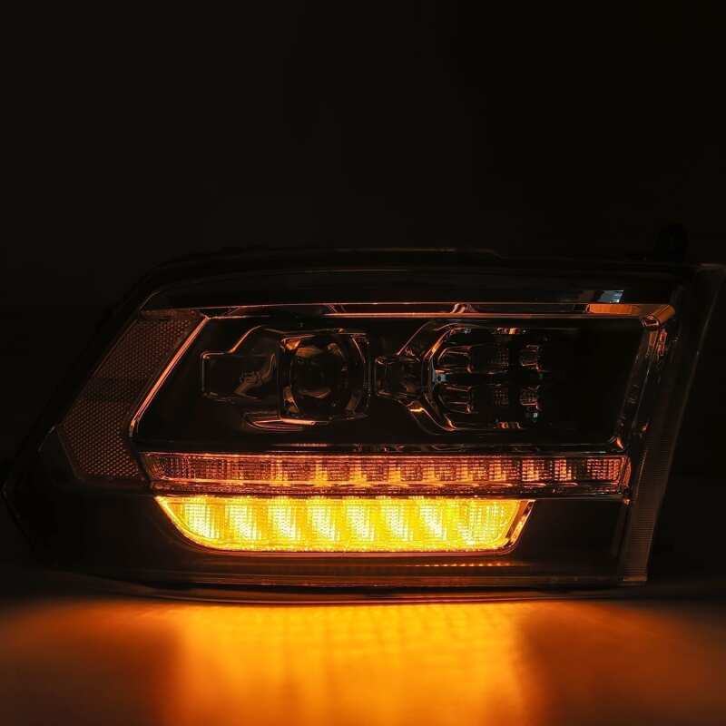 AlphaRex 09-18 Dodge Ram 2500HD LUXX LED Proj Headlights Plank Style Black w/Seq Signal/Smoked DRL - 880520