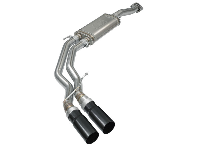 aFe Rebel Exhausts 3in SS Cat-Back 15-16 Ford F-150 EcoBoost V6 2.7/3.5L V8 5.0L w/ Black Tips - 49-43081-B