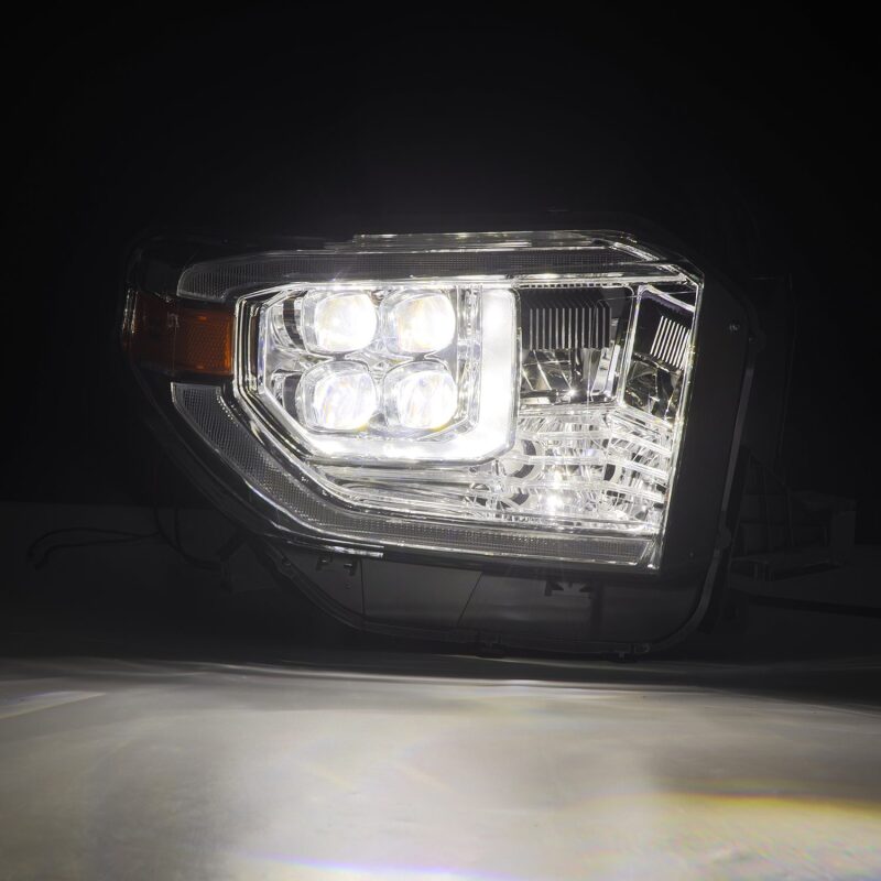 AlphaRex 14-21 Toyota Tundra NOVA LED Proj HL Chrome w/Actv Light & Seq. Sig + Switchback DRL - 880831
