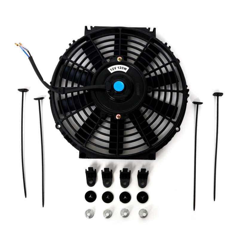 BLOX Racing Electric Slim Fan - 12in 120W - Straight Blade Black - V2 - BXCC-00002-BK-V2