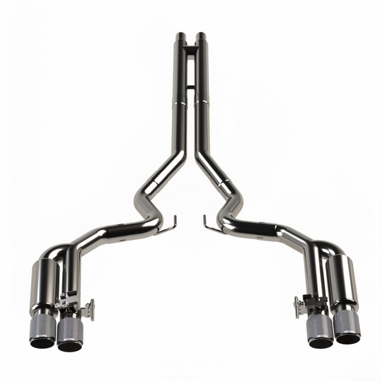 Kooks 18-24 Ford Mustang GT 5.0 3in. Valved Shotgun Cat-Back Exhaust - Carbon Tips - 11514520