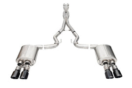 Corsa 2024-2025 Ford Mustang V8 5.0L 3in Cat-Back Exhaust System w/ Twin 4in Black Pro-Series Tips - 21259BLK