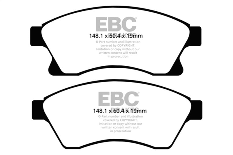 EBC 11+ Chevrolet Cruze 1.4 Turbo (10.9 inch front rotor) Greenstuff Front Brake Pads - DP22065