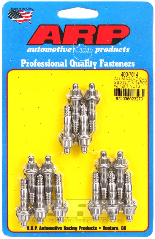 ARP Cast Alum Covers SS 12pt Valve Cover Stud Kit 14pc - 400-7614