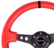 Load image into Gallery viewer, NRG Reinforced Steering Wheel (350mm / 3in. Deep) Red Suede w/Blk Circle Cutout Spokes - RST-006S-RR