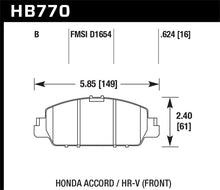 Load image into Gallery viewer, Hawk 13-17 Honda Accord HPS 5.0 Front Brake Pads - HB770B.624