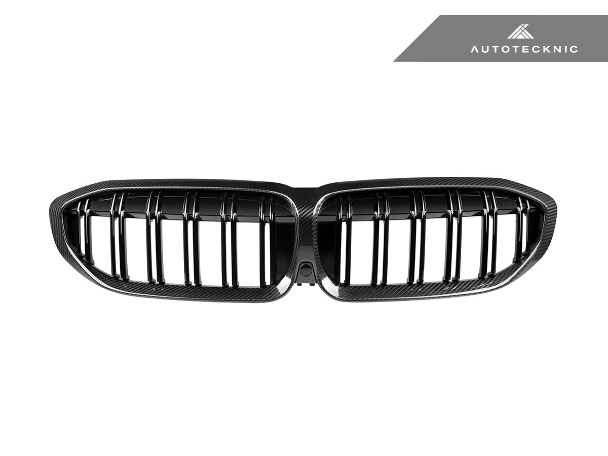 AutoTecknic Dry Carbon Fiber Dual-Slats Front Grilles - BMW G20 3-Series Pre-LCI