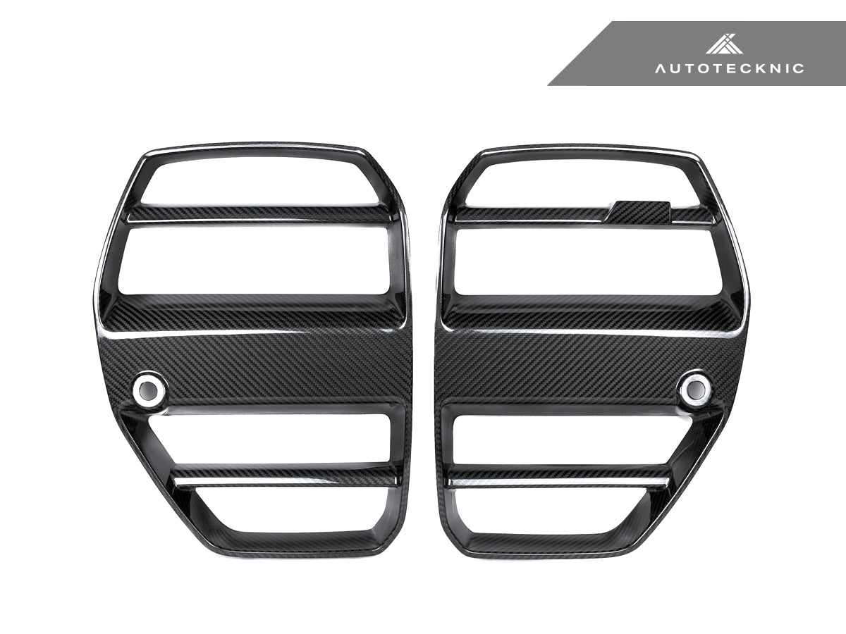 AutoTecknic Dry Carbon Podium V1 Front Grille Set - BMW G80 M3 | G82/ G83 M4