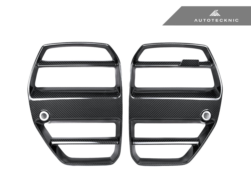 AutoTecknic Dry Carbon Podium V1 Front Grille Set - BMW G80 M3 | G82/ G83 M4