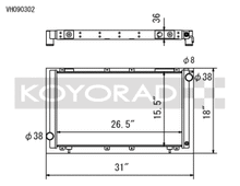 Load image into Gallery viewer, Koyo 91-94 Subaru Legacy 2.2L Turbo (MT) Radiator - VH090302