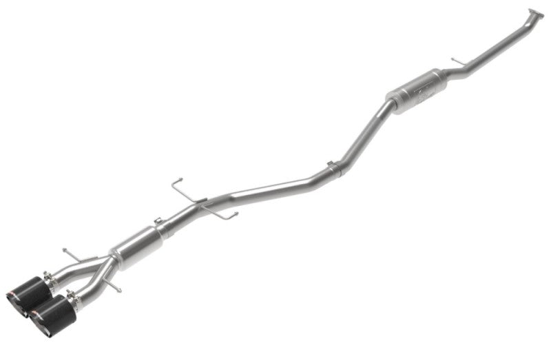 aFe Takeda 2.5in 304SS Cat-Back Exhaust System w/ Carbon Tips 17-20 Honda Civic Si Sedan I4 1.5L - 49-36619-C