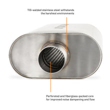 Load image into Gallery viewer, Mishimoto Universal Muffler with 2.5in Center Inlet/Outlet - Brushed - MMEXH-MF-25CCBR