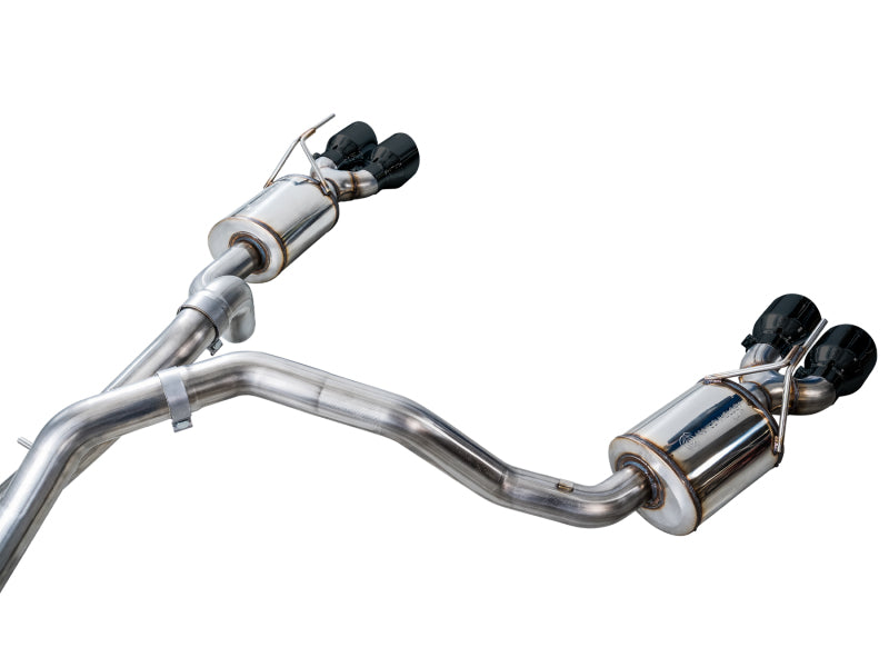 AWE Tuning 2021+ Cadillac Escalade 6.2L 0FG Dual Exit Exhaust System w/ 5in Diamond Blk Tips - 3015-43321