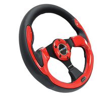 Load image into Gallery viewer, NRG Reinforced Steering Wheel (320mm) Blk w/Red Trim &amp; 5mm 3-Spoke - RST-001RD