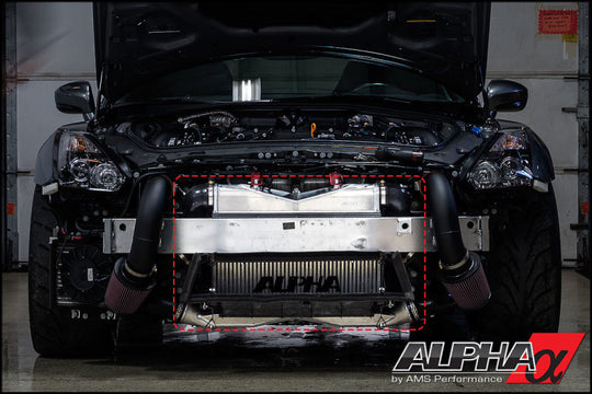 AMS Performance 2009+ Nissan R35 GTR Alpha Race Front Mount Intercooler Kit w/Logo - ALP.07.09.0008-1