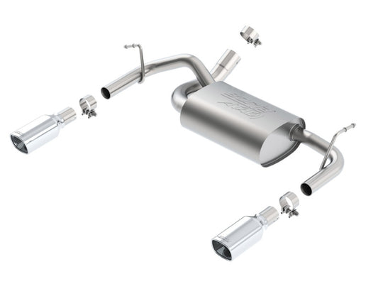 Borla 12-14 Jeep Wrangler JK 2Dr & 4Dr Rear Section ATAK Single Square Rolled Angle-Cut Exit Exhaust - 11860