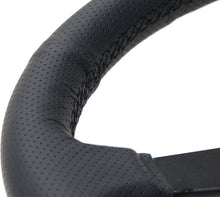 Load image into Gallery viewer, NRG Sport Steering Wheel (350mm / 1.5in Deep) Black Leather Black Stitch w/Matte Black Solid Spokes - RST-037MB-PR