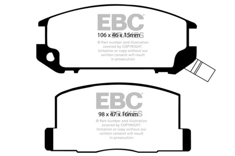 EBC 85-90 Toyota MR2 1.6 Redstuff Rear Brake Pads - DP3602C