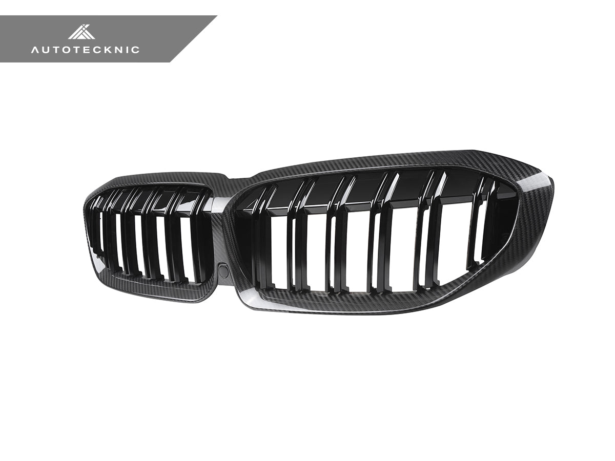 AutoTecknic Dry Carbon Fiber Dual-Slats Front Grilles - BMW G20 3-Series Pre-LCI