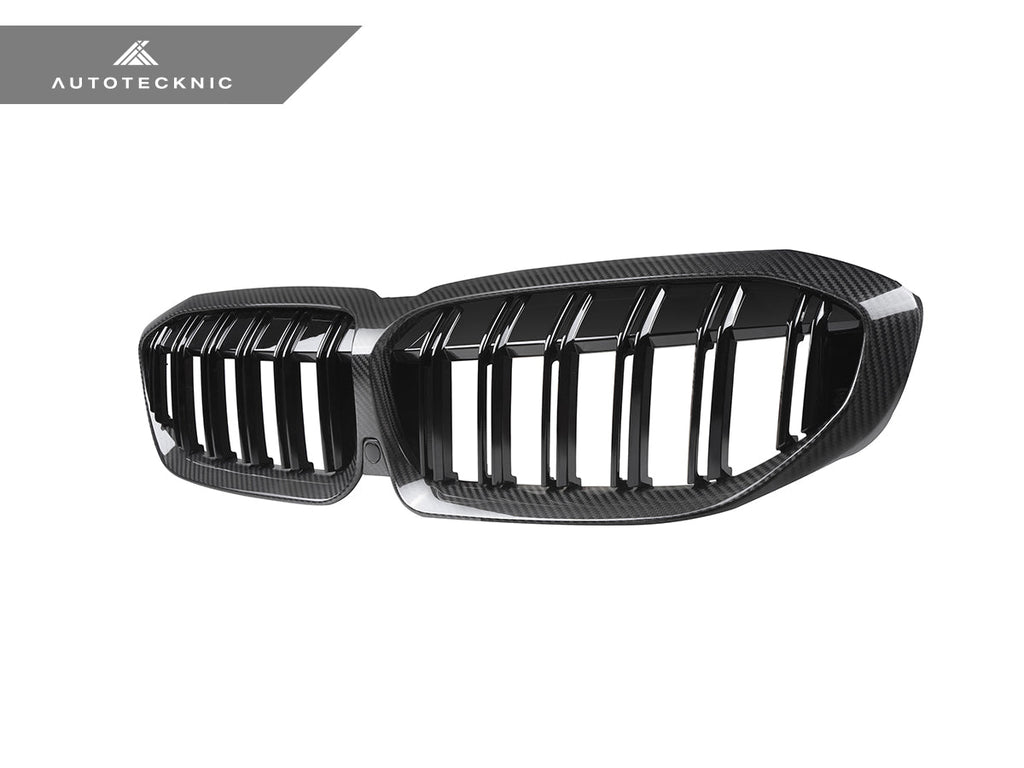 AutoTecknic Dry Carbon Fiber Dual-Slats Front Grilles - BMW G20 3-Series Pre-LCI