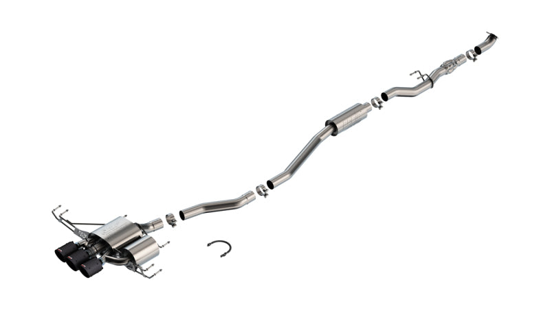 Borla 2023 Honda Civic Type R MT ATAK Catback Exhaust w/ 4in Black Anodized Carbon Fiber Tips - 140927CFBA