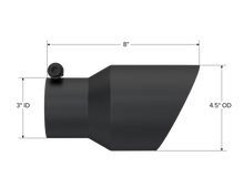 Load image into Gallery viewer, MBRP Universal Tip 4.5in OD 3in Inlet 8in Length Dual Walled Angled Exhaust Tip - Black - T5151BLK