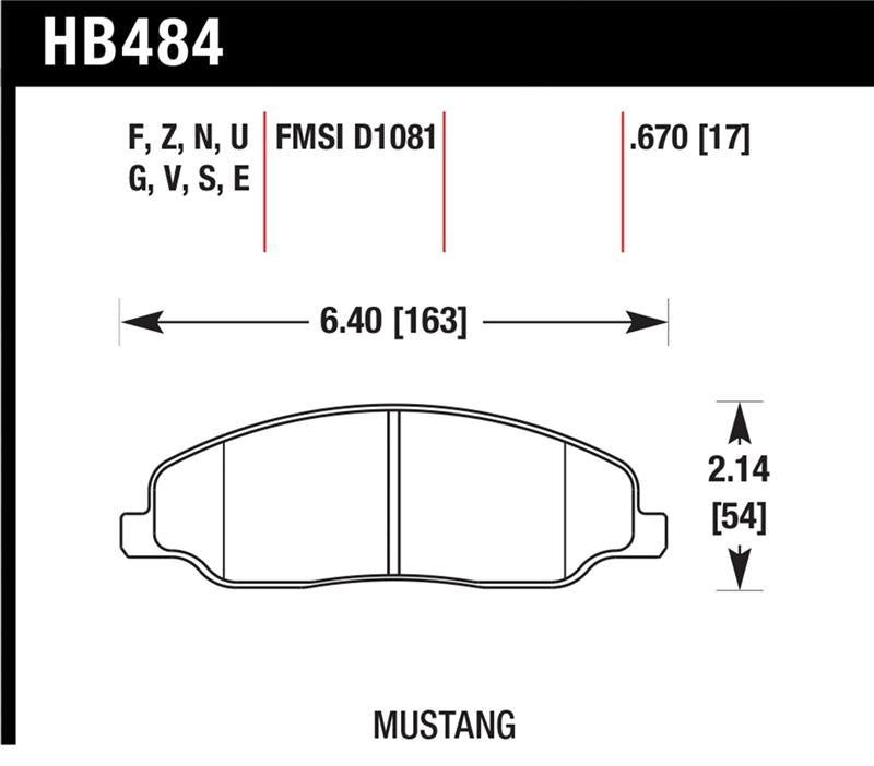 Hawk 05-10 Ford Mustang GT & V6 / 07-08 Shelby GT DTC-60 Race Front Brake Pads - HB484G.670