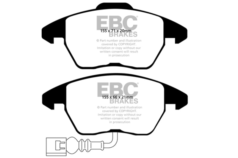 EBC 07-09 Audi TT 2.0T Bluestuff Front Brake Pads - DP51945NDX