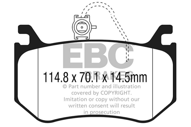EBC 2016+ Alfa Romeo Giulia 2.9L Twin Turbo Yellowstuff Rear Brake Pads - DP42326R