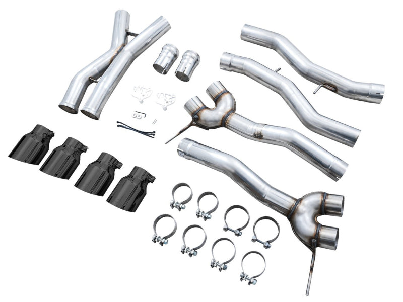AWE Tuning Track Edition Cat-Back Exhaust for BMW G8X M3/M4 - Diamond Black Tips - 3020-42482