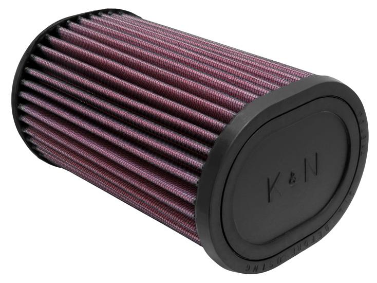 K&N Filter Universal Rubber Oval Straight 4.5in OL x 3.75in OW x 7in Height 20 Degree Angle - RU-1390
