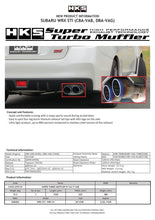 Load image into Gallery viewer, HKS SUPER TURBO MUFFLER Ti Subaru VAB WRX STI/VAG WRX S4 - 31029-AF013V