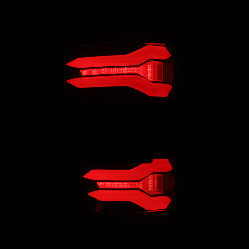 AlphaRex 21-23 Ford F-150 LUXX LED Taillights - Black Red w/ BLIS - 653050