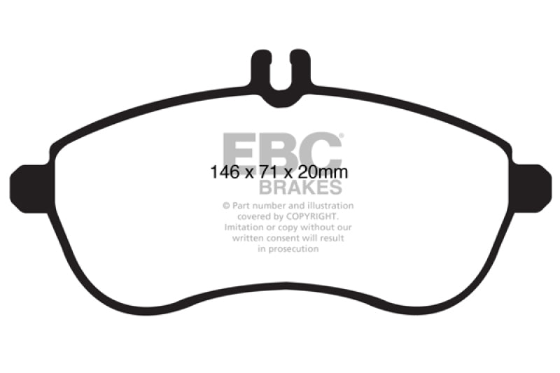 EBC 12-14 Mercedes-Benz C250 (W204) 1.8 Turbo Greenstuff Front Brake Pads - DP21989