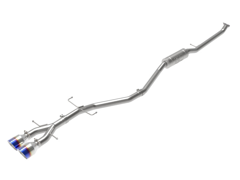 aFe Takeda 2.5in 304SS Cat-Back Exhaust System 17-20 Honda Civic SI Coupe L4-1.5L (t) - BL Flame Tip - 49-36620-L