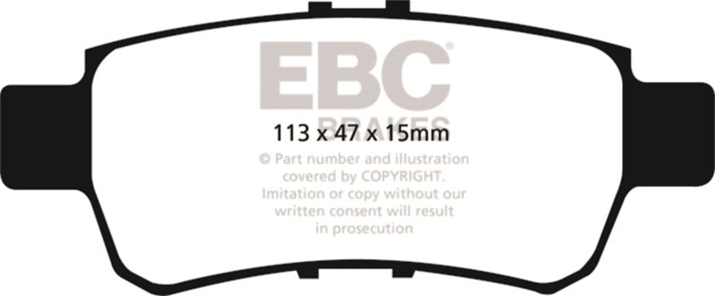EBC 05-10 Honda Odyssey 3.5 Yellowstuff Rear Brake Pads - DP41744R