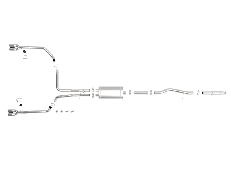 aFe Vulcan Series 3in-2-1/2in 304 SS Cat-Back 2019 GM Silverado 1500 V8-5.3L w/ Polished Tips - 49-34104-P