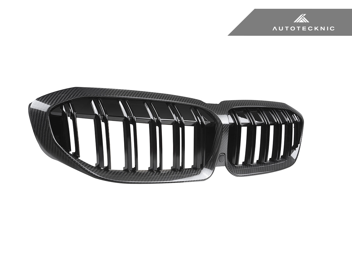 AutoTecknic Dry Carbon Fiber Dual-Slats Front Grilles - BMW G20 3-Series Pre-LCI