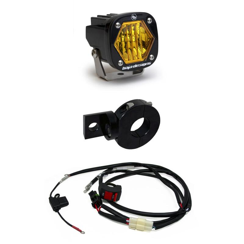 Baja Designs S1 Wide Cornering Electric Start Pit Bike LED Light - Amber - 387003