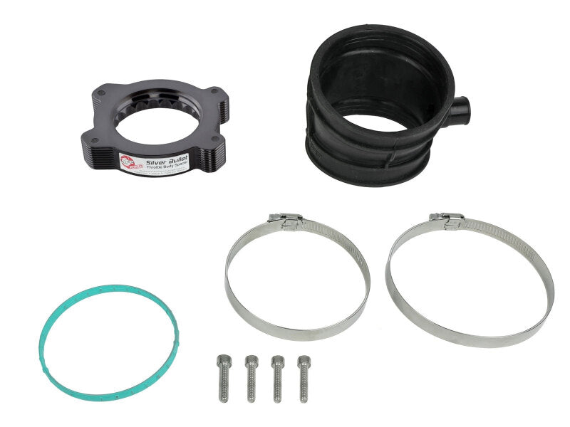 aFe 2020 Vette C8 Silver Bullet Aluminum Throttle Body Spacer / Works With aFe Intake Only - Black - 46-34023B
