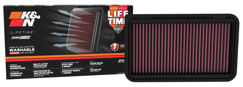 K&N 01-06 Toyota Camry / 04-10 Sienna / 01-09 Highlander / 03-06 Lexus RX330 Drop In Air Filter - 33-2260