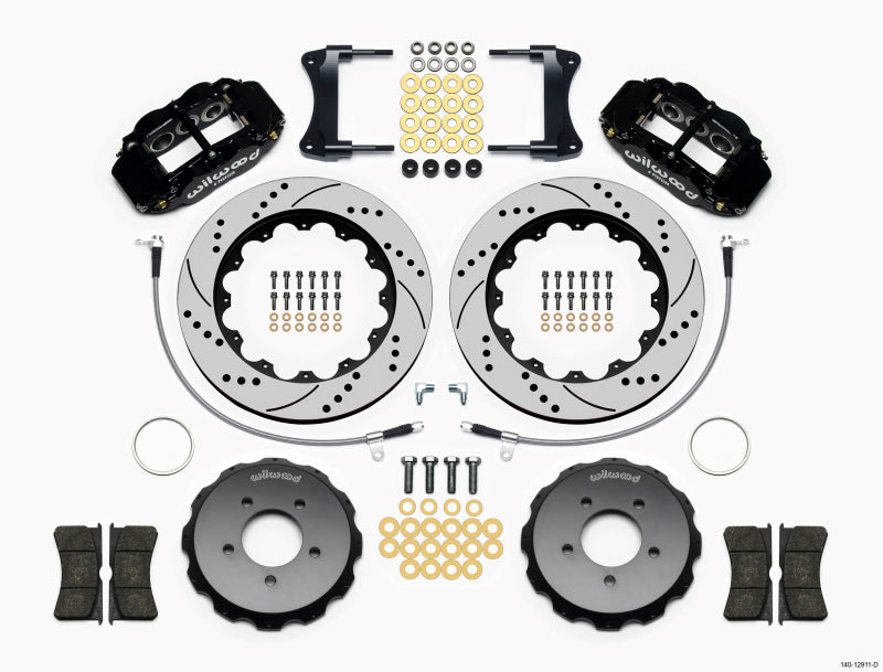 Wilwood Narrow Superlite 6R Front Hat Kit 14.00in Drilled 2005-Up Mazda Miata w/ Lines - 140-12911-D