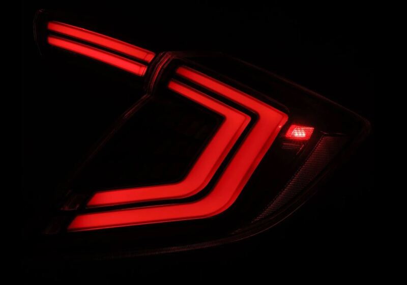 AlphaRex 16-21 Honda Civic Hatchback / Type-R FK8 Nova-Series LED Tail Lights (Pair) - Black - 676020