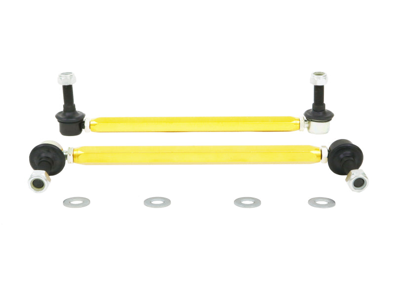 Whiteline 18-19 Kia Stinger Front Sway Bar Link Assembly Heavy Duty Adjustable Steel Ball - KLC180-295