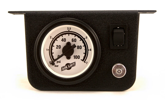 Air Lift Single Needle Gauge W/ 2in Lighted Panel - 100 PSI - 26156