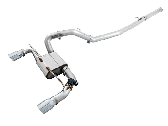 AWE Tuning Ford Focus RS SwitchPath Cat-Back Exhaust - Chrome Silver Tips - 3025-32024